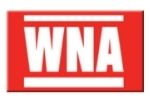 WNA logo, a white sans-serif font 'WNA' inside a red rectangle with white horizontal lines.
